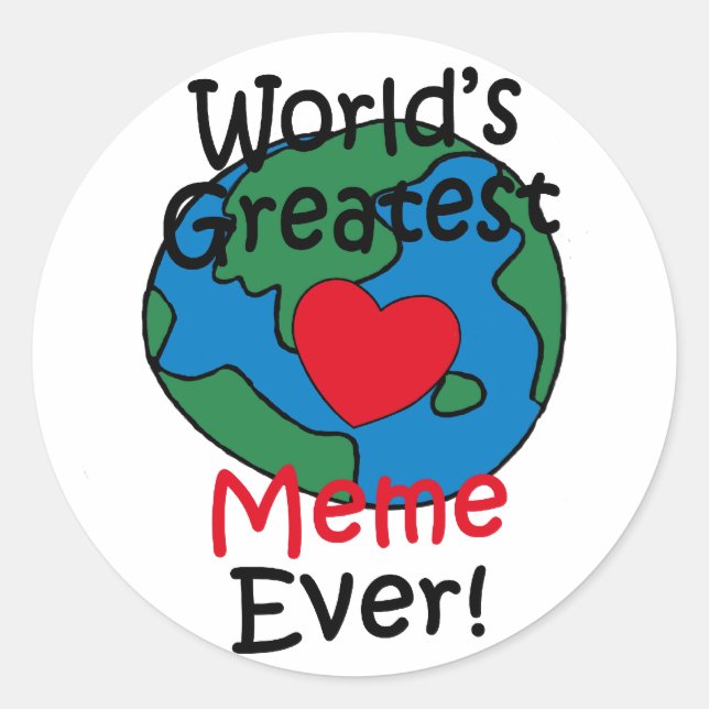 Sticker Rond Cœur de Mème le Plus Grand du Monde (Devant)