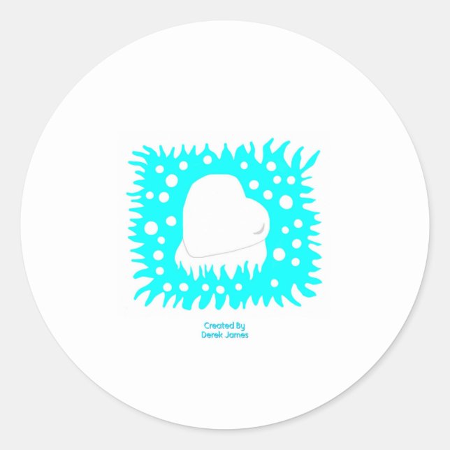 Sticker rond Coeur de neige d'hiver (Devant)