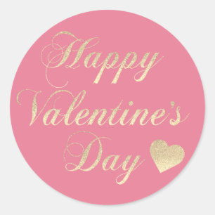 Sticker Rond Coeur de Parties scintillant Heureuse Sainte-Valen
