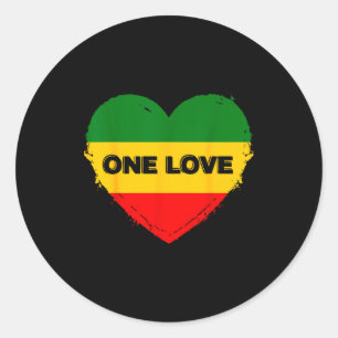 Sticker Rond Cœur de reggae un amour rasta musique reggae Rasta