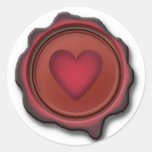 Sticker Rond COEUR DE SCEAU CIRE par SHARON SHARPE