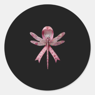 Sticker Rond Cœur de sensibilisation au cancer du sein en forme