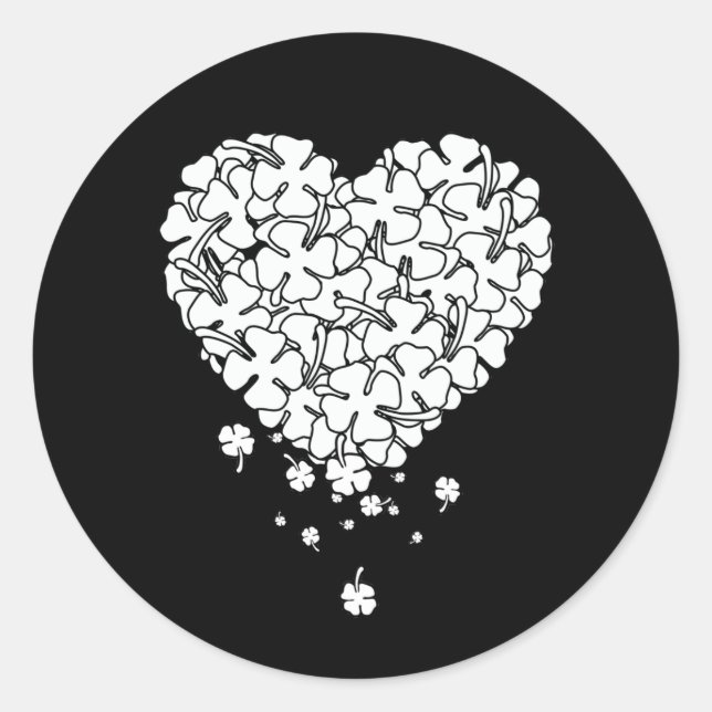 Sticker Rond Coeur de trèfle (Devant)