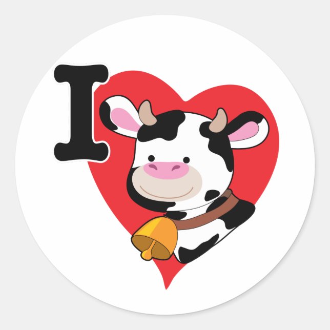 Sticker Rond Coeur de vache (Devant)