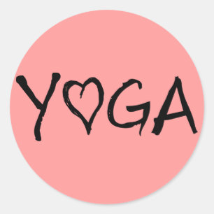 Sticker Rond Coeur de yoga