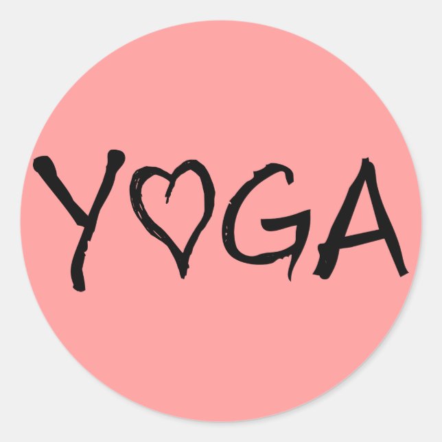 Sticker Rond Coeur de yoga (Devant)