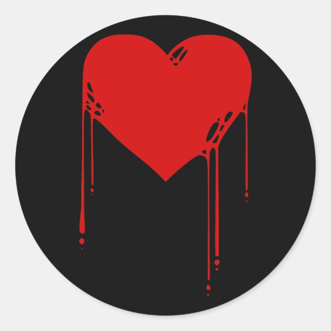 Sticker Rond _coeur d'encre (Devant)