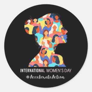 Sticker Rond Coeur des filles pour les femmes Valentines Jour G