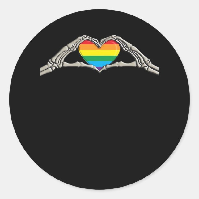 Sticker Rond Coeur des mains osseuses actif (Devant)