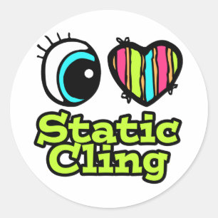 Sticker Rond Coeur des yeux lumineux J'aime le collage statique