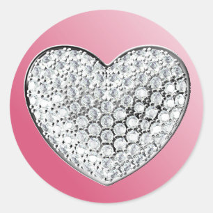 Sticker Rond Coeur diamant