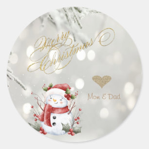 Sticker Rond Cœur d'Or Élégant