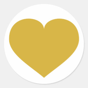 Sticker Rond Coeur d'or solide