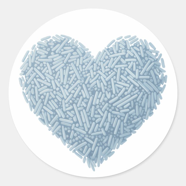 Sticker Rond Coeur doux | Saupoudrer bébé (Devant)