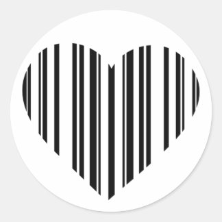 Sticker Rond Coeur du code barre