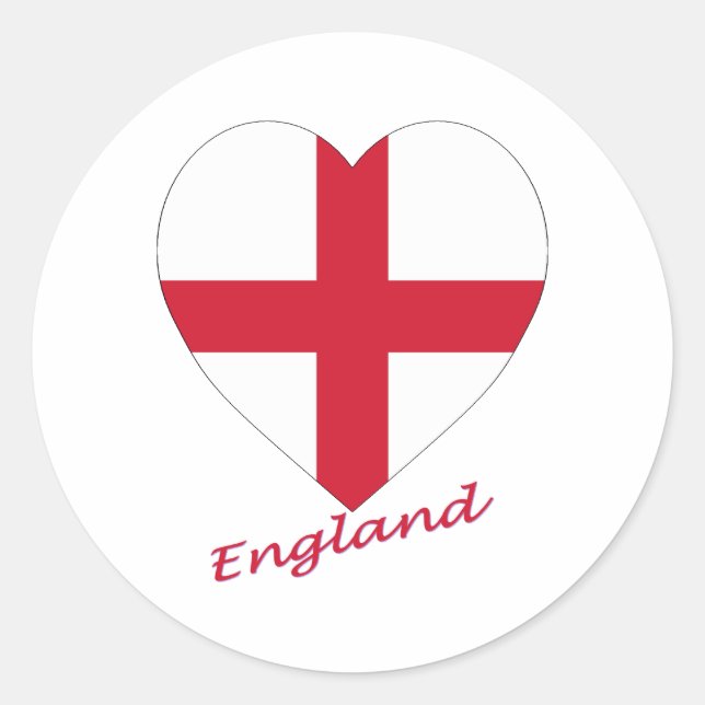 Sticker Rond Coeur du drapeau anglais (Devant)