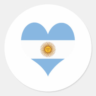 Sticker Rond Coeur du drapeau argentin