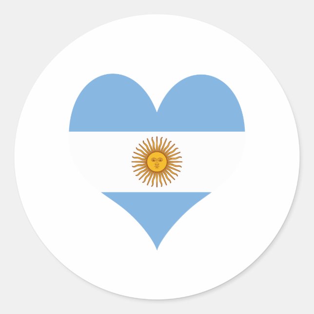 Sticker Rond Coeur du drapeau argentin (Devant)