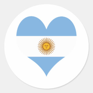 Sticker Rond Coeur du drapeau argentin