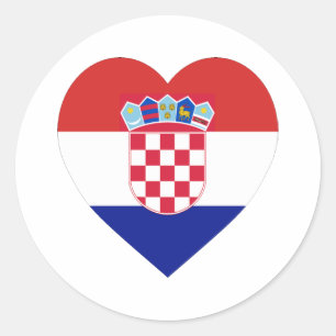 Sticker Rond Coeur du drapeau croate