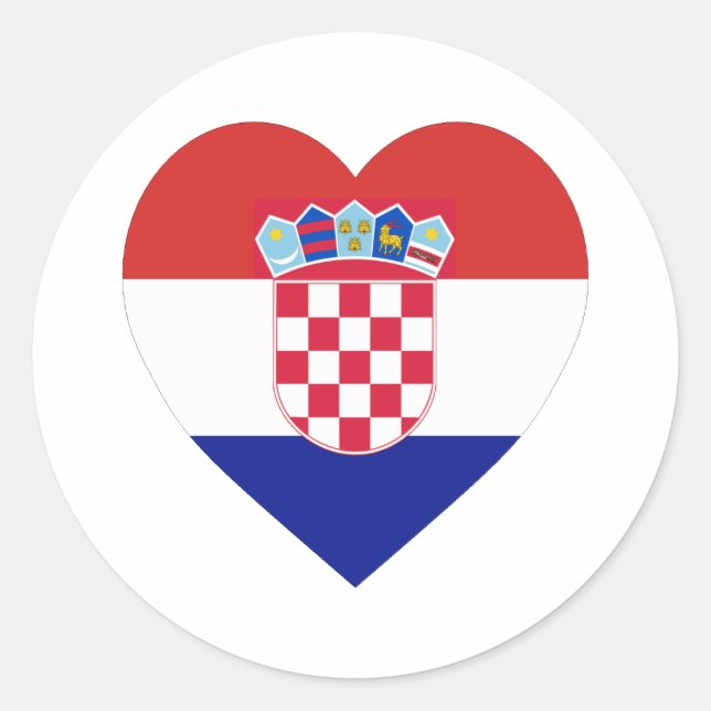 Sticker Rond Coeur du drapeau croate (Devant)
