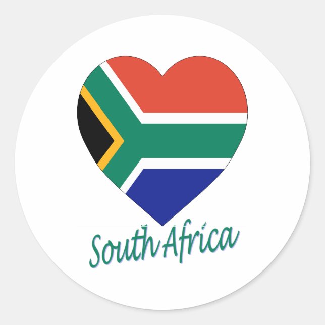 Sticker Rond Coeur du drapeau sud-africain (Devant)