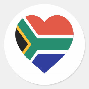 Sticker Rond Coeur du drapeau sud-africain