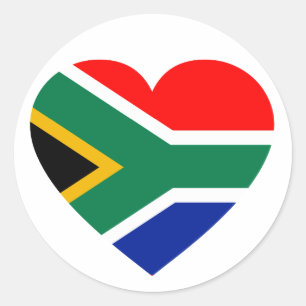 Sticker Rond Coeur du drapeau sud-africain
