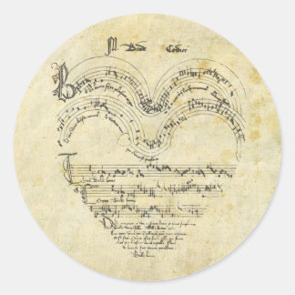 Sticker Rond Coeur du manuscrit médiéval