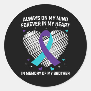 Sticker Rond Coeur En Mémoire De Mon Frère Sensibilisation Au S