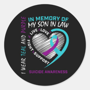 Sticker Rond Coeur En Mémoire Du Fils En Droit Sensibilisation