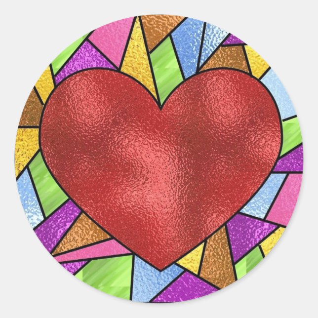 Sticker Rond Coeur en verre tendu (Devant)
