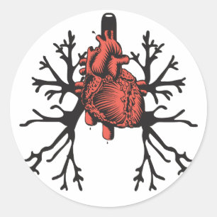 Sticker Rond Coeur et poumons
