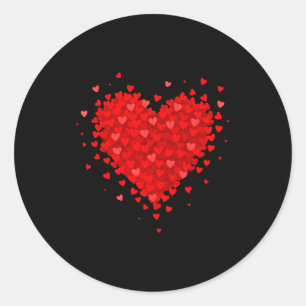 Sticker Rond Cœur fait de cœurs Saint-Valentin Femmes Adolescen