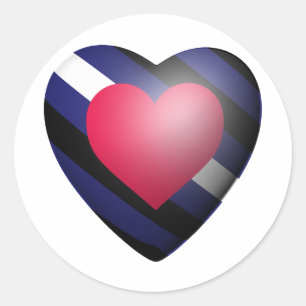 STICKER ROND CŒUR FIER EN CUIR
