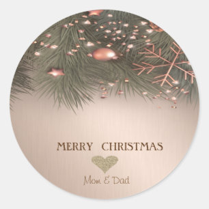 Sticker Rond Cœur,Flocon de neige,Boules,Sapin de Noël