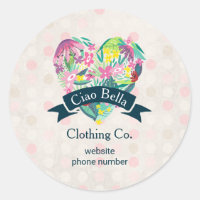 Coeur floral mignon sur les cercles roses affaires
