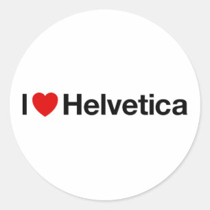 Sticker Rond Coeur I helvetica