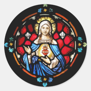 Sticker Rond Coeur immaculé de la Vierge Marie