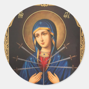 Sticker Rond Coeur immaculé de Marie Notre-Dame des Douleurs Ép