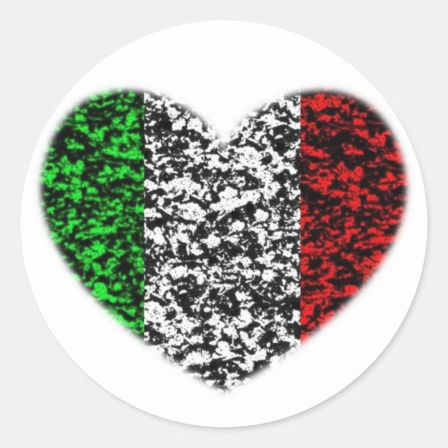 Sticker Rond Coeur Italie (Devant)