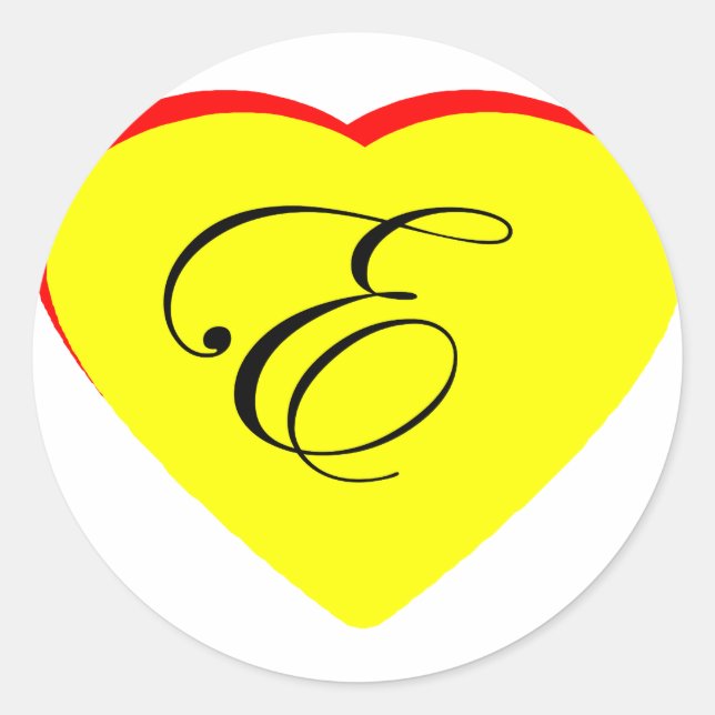 Sticker Rond Coeur Jaune Rouge E Faire-part de mariage Le MUSÉE (Devant)
