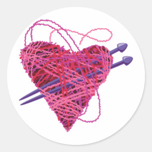 Sticker Rond coeur kniting