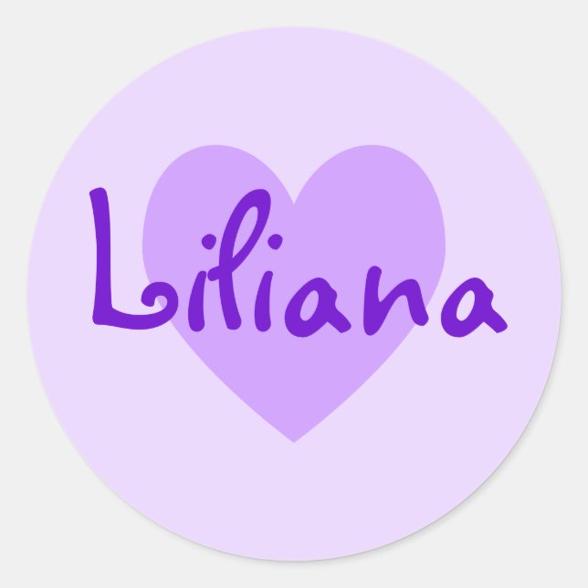 Sticker Rond Cœur lavande violet personnalisable (Devant)