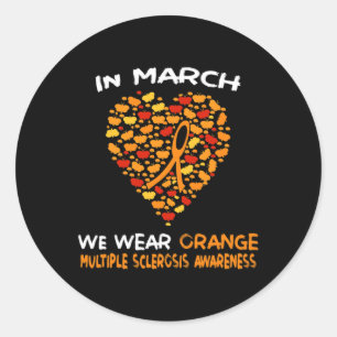 Sticker Rond Coeur Mme Sclérose en plaques Sensibilisation Mars