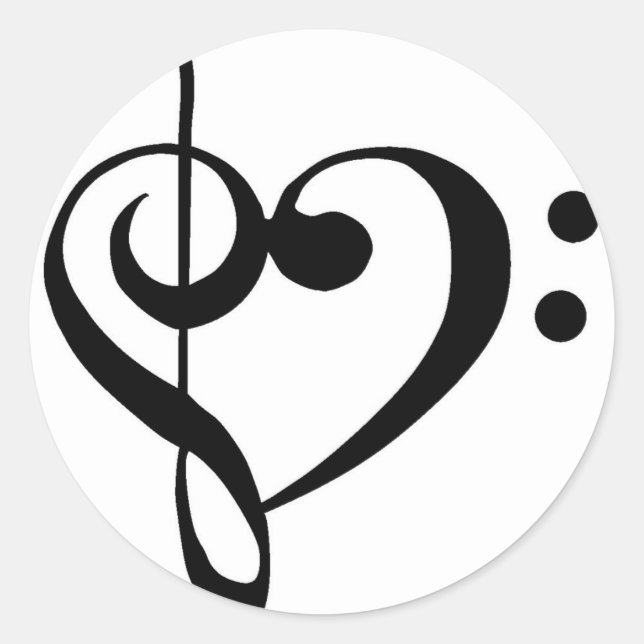 Sticker Rond Coeur musical (Devant)