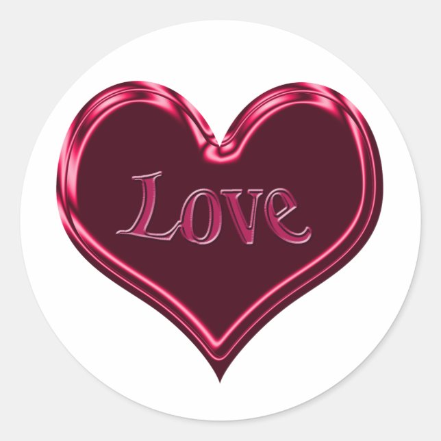 Sticker Rond coeur noir (Devant)