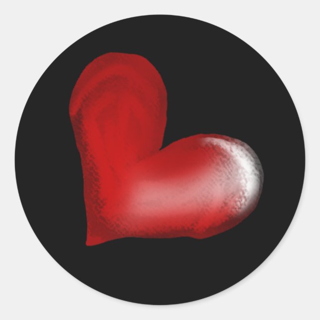 STICKER ROND CŒUR NOIR (Devant)
