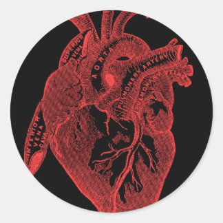 Sticker Rond Coeur noir anatomique