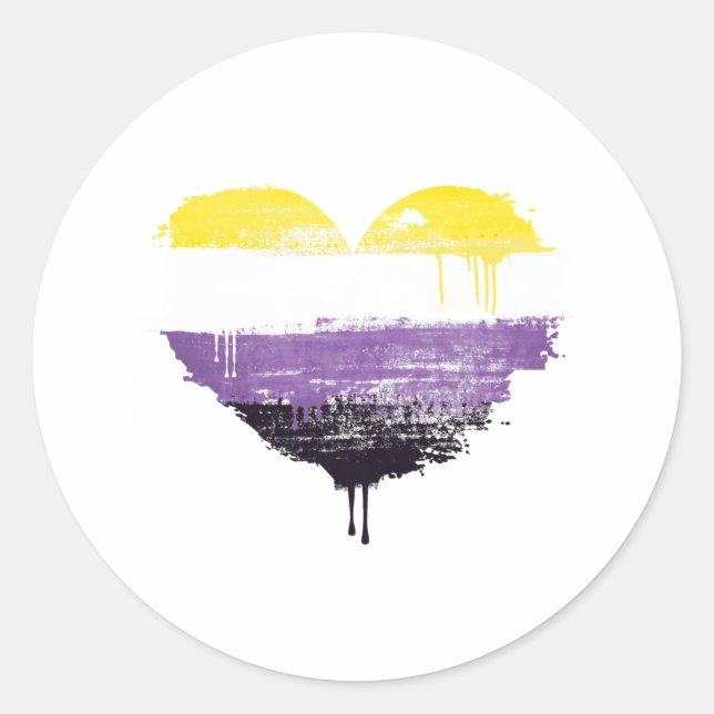 STICKER ROND COEUR NON BINAIRE (Devant)